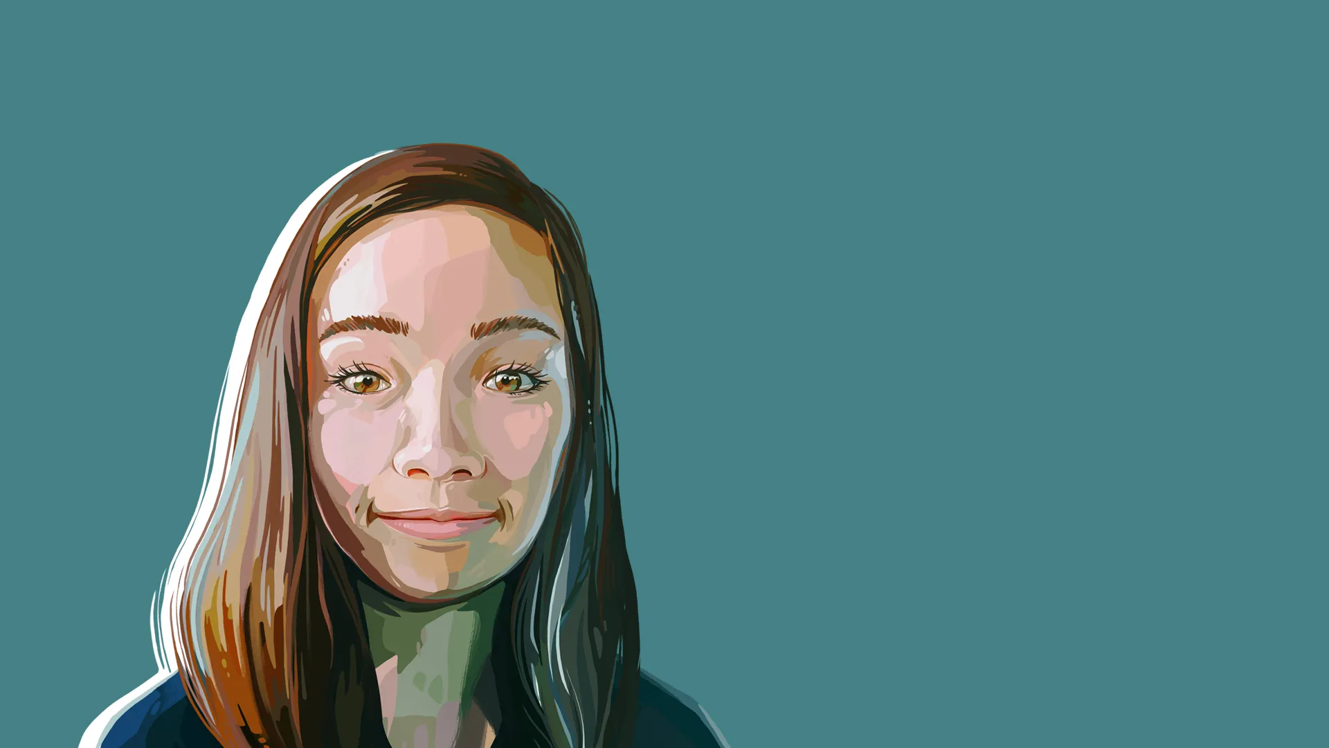 Illustrated stylized self-portrait
