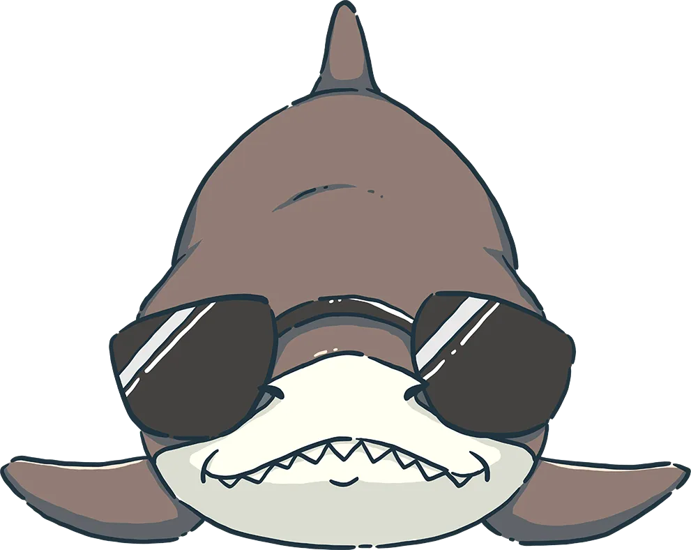 Cool sunglass shark emoji