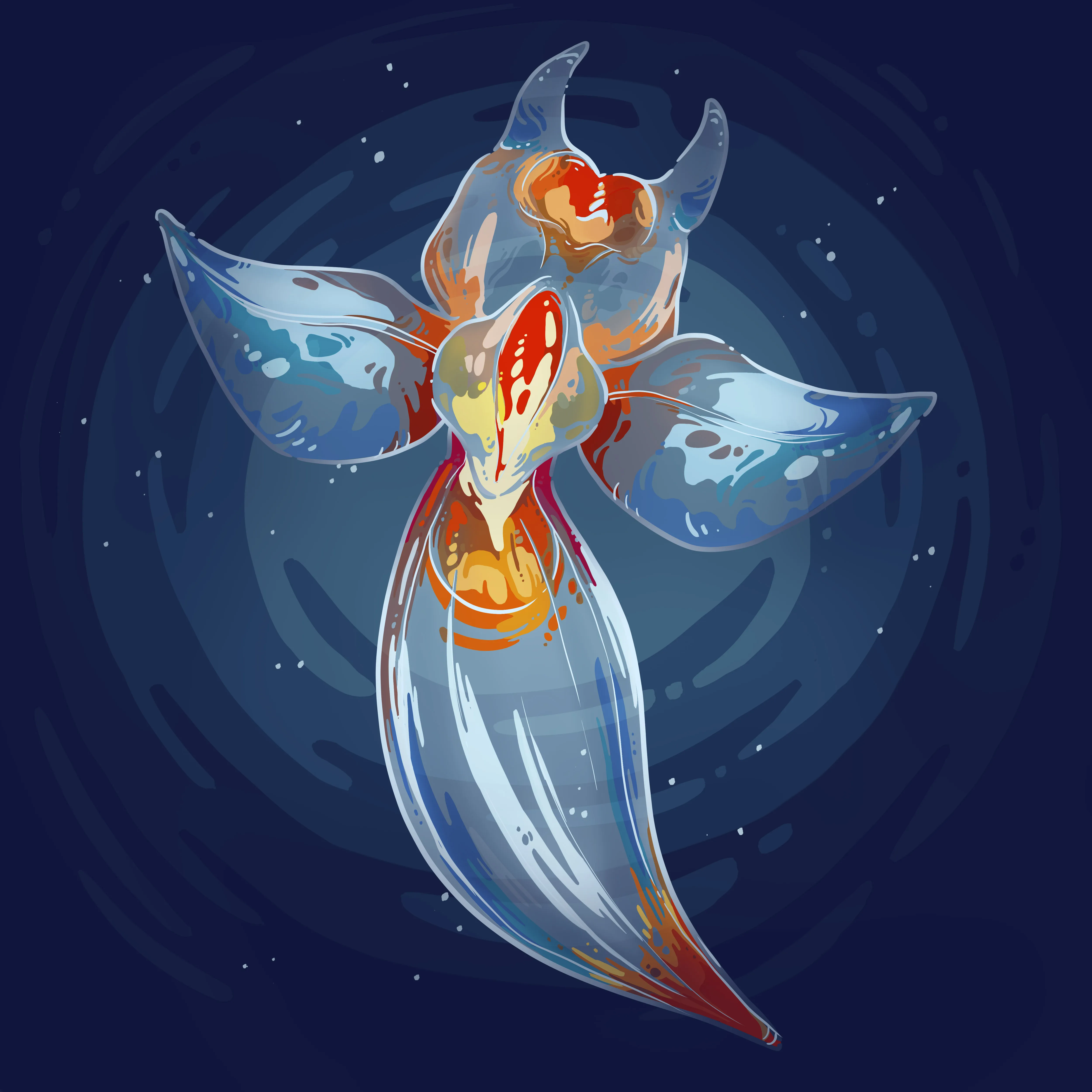 Portrait illustation of sea-angel